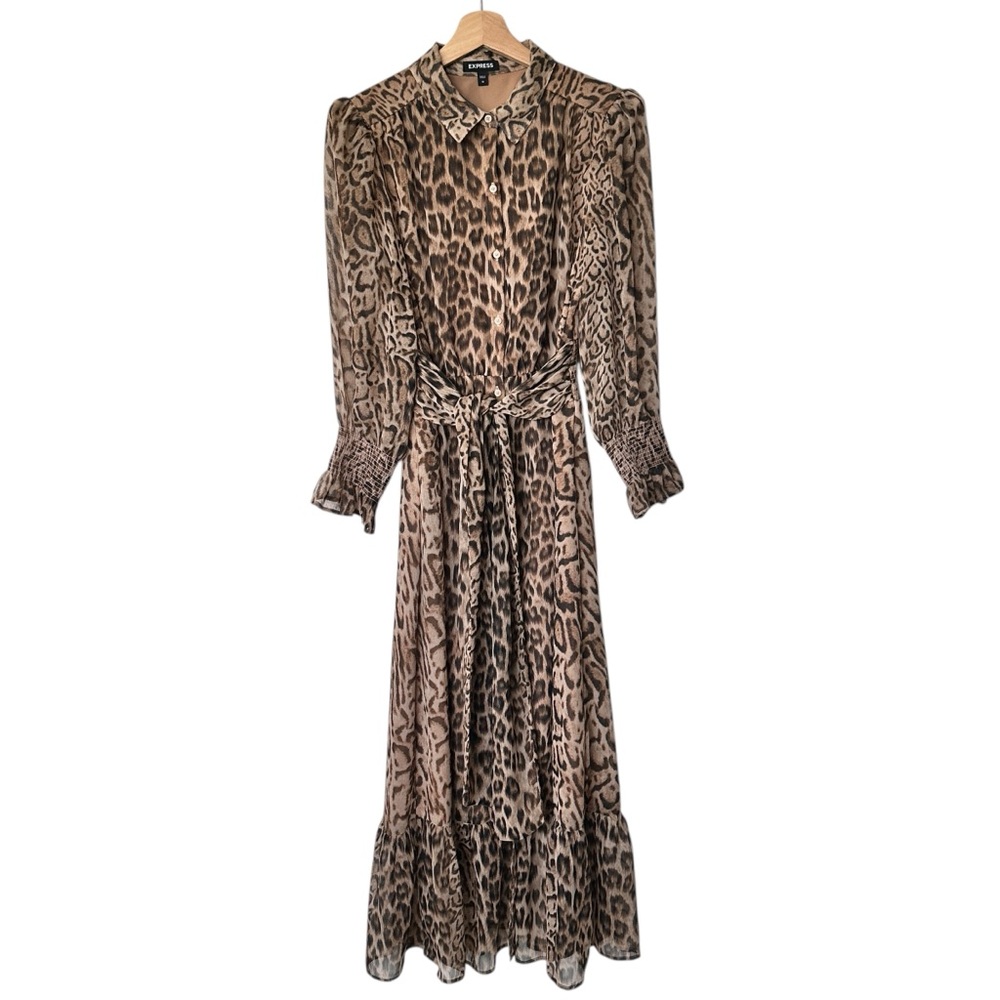 Express  Animal Print Maxi Dress belted size M